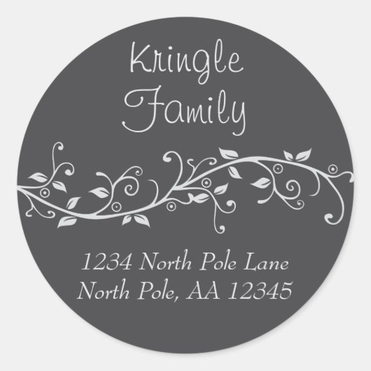 Silver Blüh Name Address Aufkleber (Vorderseite)