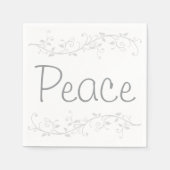 Silver Blüh Peace Christmas Party Serviette (Vorderseite)