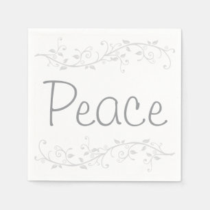 Silver Blüh Peace Christmas Party Serviette