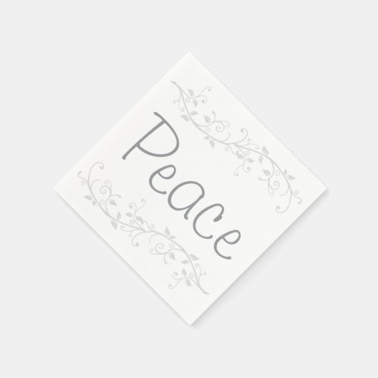 Silver Blüh Peace Christmas Party Serviette (Ecke)