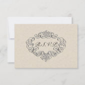 Silver Blüh Wedding RSVP Karte (Vorderseite)