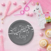 Silver Blühe Joy Weihnachten Party Pappteller (Party)
