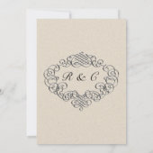 Silver Blühe Mit Monogramm Cream Wedding Einladung (Rückseite)