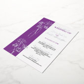 Silver Blume Lila Foto Hochzeitsfoil Einladung (Gedreht)