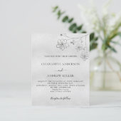 Silver Blumen elegante Budget Hochzeitseinladung (Stehend Vorderseite)