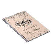 Silver Blush 90. Geburtstag Gästebuch Confetti Notizblock (Rechte Seite)