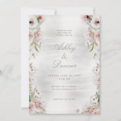 Silver Blush Garden Wedding Einladung (Vorderseite)