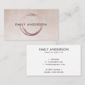 SILVER BLUSH PINK BRUSH STROKE CIRCLE MARK LOGO VISITENKARTE (Vorne/Hinten)