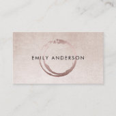 SILVER BLUSH PINK BRUSH STROKE CIRCLE MARK LOGO VISITENKARTE (Vorderseite)