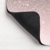 Silver & Blush Pink Glitzer Sparkle Glam Girl Mousepad (Ecke)