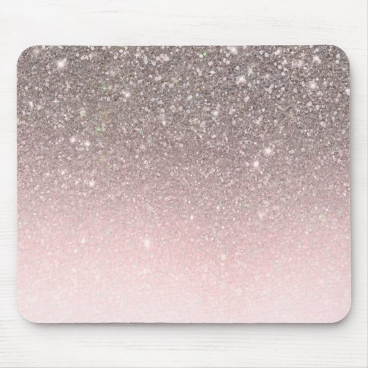 Silver & Blush Pink Glitzer Sparkle Glam Girl Mousepad (Vorne)
