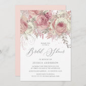 Silver & Blush Verzaubertes Brautparty Einladung (Vorne/Hinten)