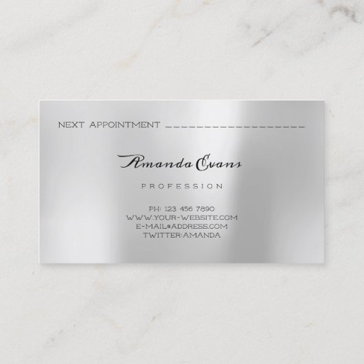 Silver Body Venus Kosmetische Operation Kosmetolog Terminkarte (Rückseite)