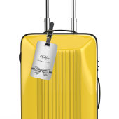 Silver-Bogen-Monogramm-Initialen elegant Gepäckanhänger