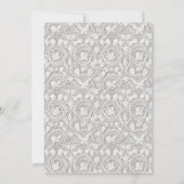 Silver Bohemisch Lace Simple Wedding Einladung (Rückseite)