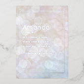 Silver Bokeh Geburtstagsparty Einladung (Vorderseite)