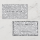 Silver Bokeh Glitzer & Glitzern Visitenkarte (Vorne/Hinten)