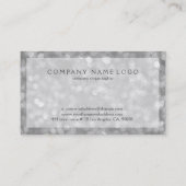 Silver Bokeh Glitzer & Glitzern Visitenkarte (Rückseite)