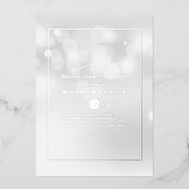Silver Bokeh Junggeselinnen-Abschied Folieneinladung