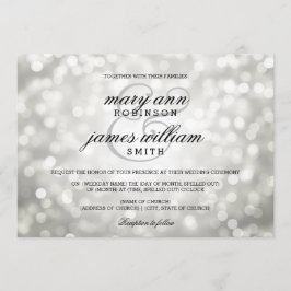 Silver Bokeh Lights Elegante Hochzeit Einladung