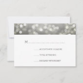 Silver Bokeh Lights Elegante Wedding UAWG RSVP Karte (Vorderseite)