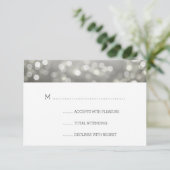Silver Bokeh Lights Elegante Wedding UAWG RSVP Karte (Stehend Vorderseite)