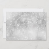 Silver Bokeh Lights Silvester Party Einladung (Rückseite)