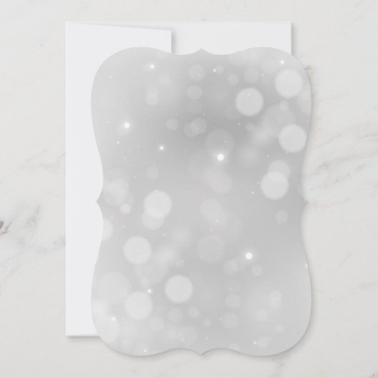 Silver Bokeh Lights Wedding Einladung (Rückseite)