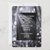 Silver Bokeh Party Lights Einladung (Rückseite)