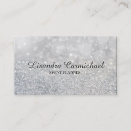 Silver Bokeh Sparkle Eventplaner Visitenkarten Visitenkarte