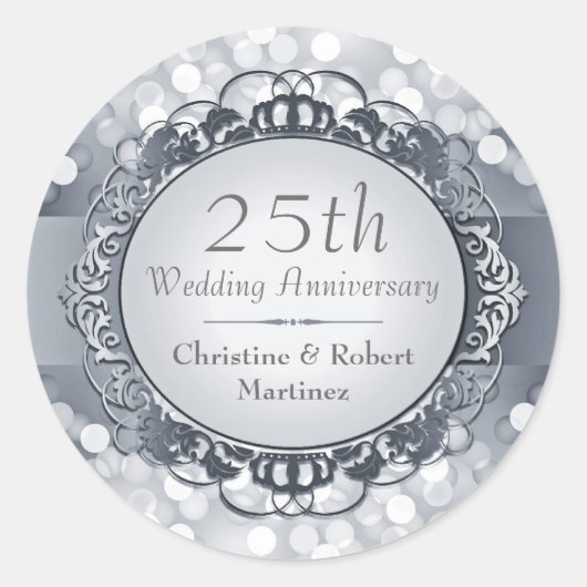 Silver Bokeh Sticker zum 25. Jubiläum (Vorderseite)