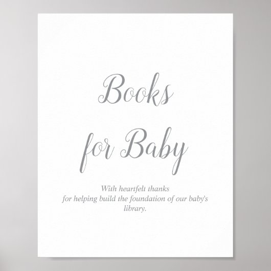 Silver Books for Baby Shooting Sign Poster (Vorne)