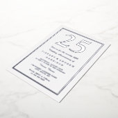 Silver Border 25. Hochzeitstag Silver Folieneinladung (Gedreht)