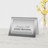 Silver Border 25th Wedding Anniversary Karte (Gelbe Blume)