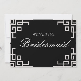 Silver Border Confetti Werden Sie meine Bridesmaid Einladung
