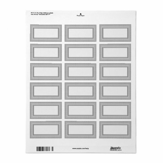 Silver Border Frame Blank Address Labels Adressaufkleber (Vorne)