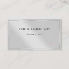 Silver Border Minimal Corporate Business Card Visitenkarte