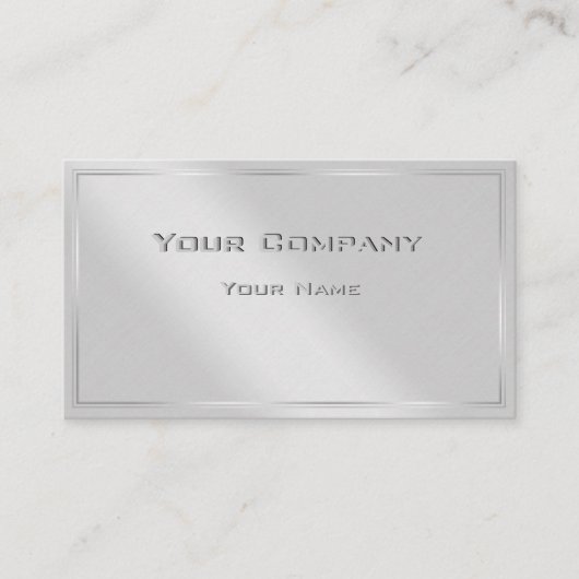 Silver Border Minimal Corporate Business Card Visitenkarte (Vorderseite)