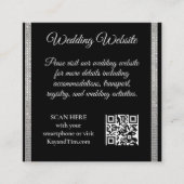 Silver Border on Black Wedding Begleitkarte (Vorderseite)