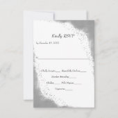 Silver Border with Food Entrees Wedding RSVP Card (Vorderseite)