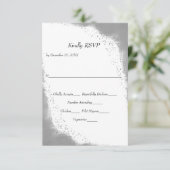 Silver Border with Food Entrees Wedding RSVP Card (Stehend Vorderseite)