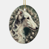 Silver Borzoi Wreath Ornament (Rechts)