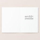 Silver Botanical 25. Wedding Anniversary Real Folienkarte (Innenseite)