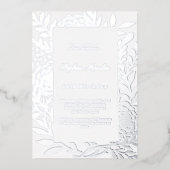 Silver botanical luxury winter birthday folieneinladung (Vorderseite)