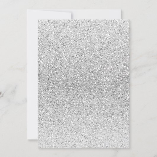 Silver Bouquet Glitzer ELEGANT CLASSY WEDY Einladung (Rückseite)