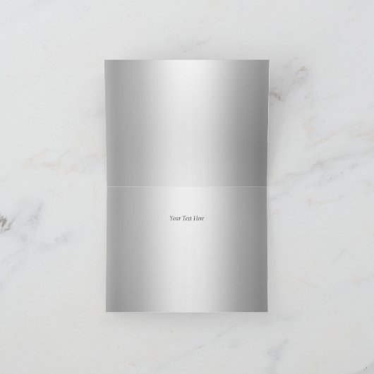 Silver Bow & Cross Taufe Danke Karte (Innenseite)