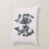 Silver Bow Imitats Glitzer Personalisiert Dekokissen (Rückseite(Vertikal))
