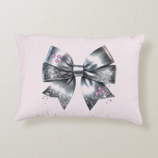 Silver Bow Imitats Glitzer Personalisiert Dekokissen (Rückseite)