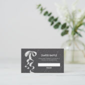 Silver Bow Winter Snow Diaper Raffle Baby Shower  Begleitkarte (Stehend Vorderseite)