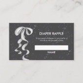 Silver Bow Winter Snow Diaper Raffle Baby Shower  Begleitkarte (Vorderseite)
